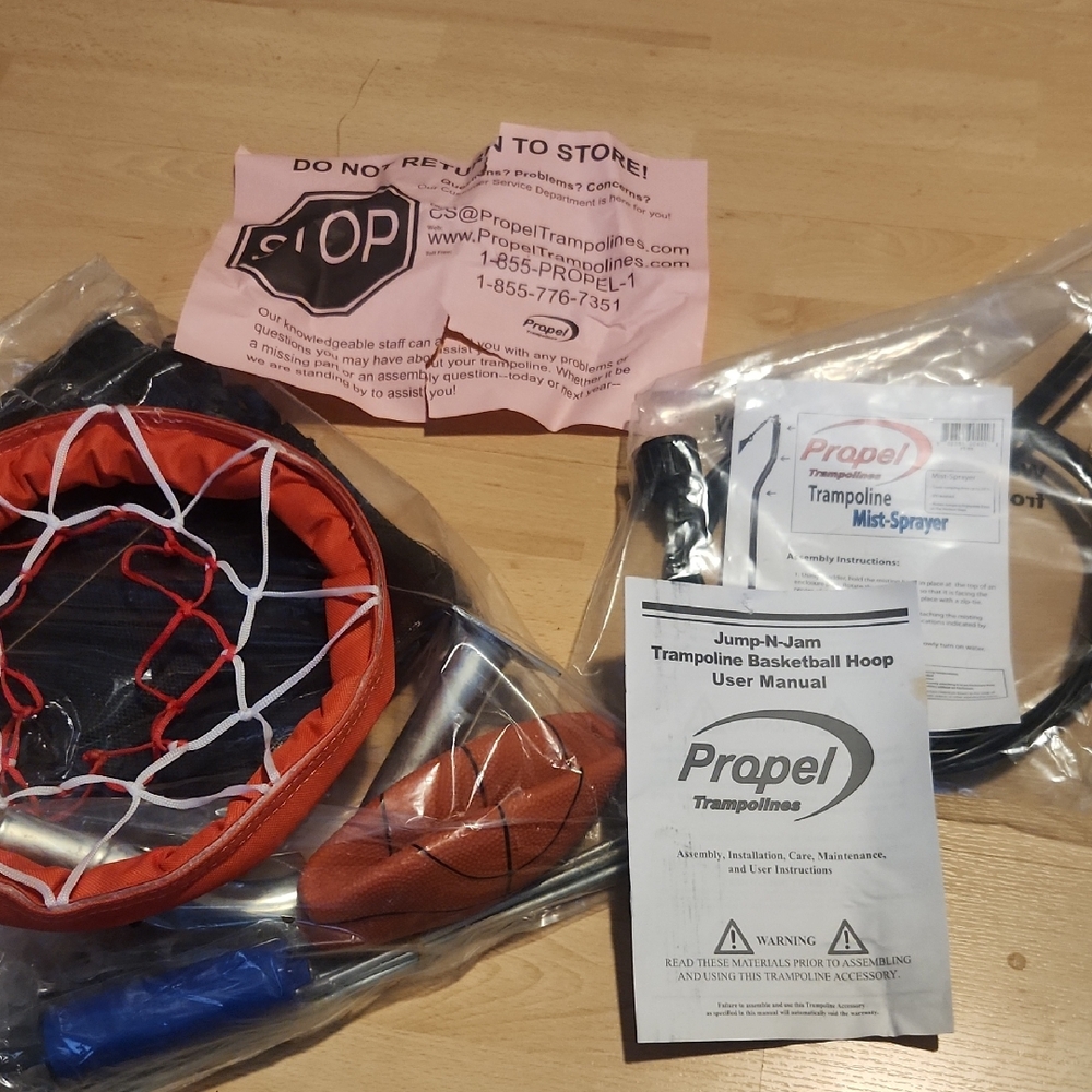 Propel Trampoline Basketball Hoop Set And Mist Sprayer